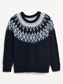 Fair Isle Cozy Shaker-Stitch Pullover Sweater for Women | Old Navy (CA)