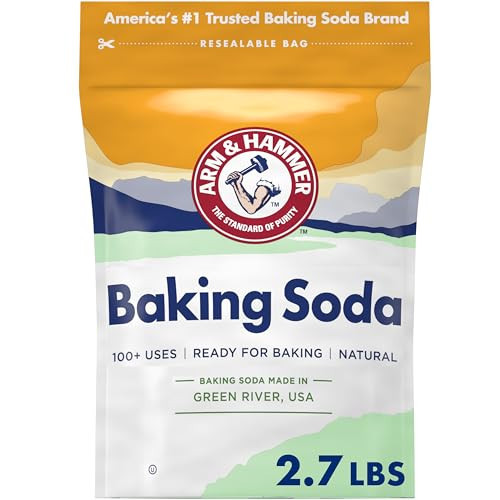 ARM & HAMMER Baking Soda, Multi-Purpose 100% Pure Sodium Bicarbonate Powder for Cooking, Baking, Cleaning, Laundry, Deodorizing, DIY & More, 2.7 Lbs | Amazon (US)