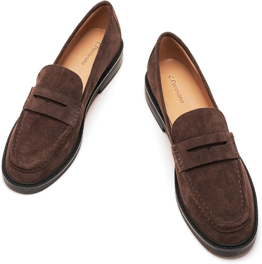 C.Paravano Genuine Leather Penny Loafers | Loafers for Women | Casual Slip On | Walking Flats Cla... | Amazon (US)