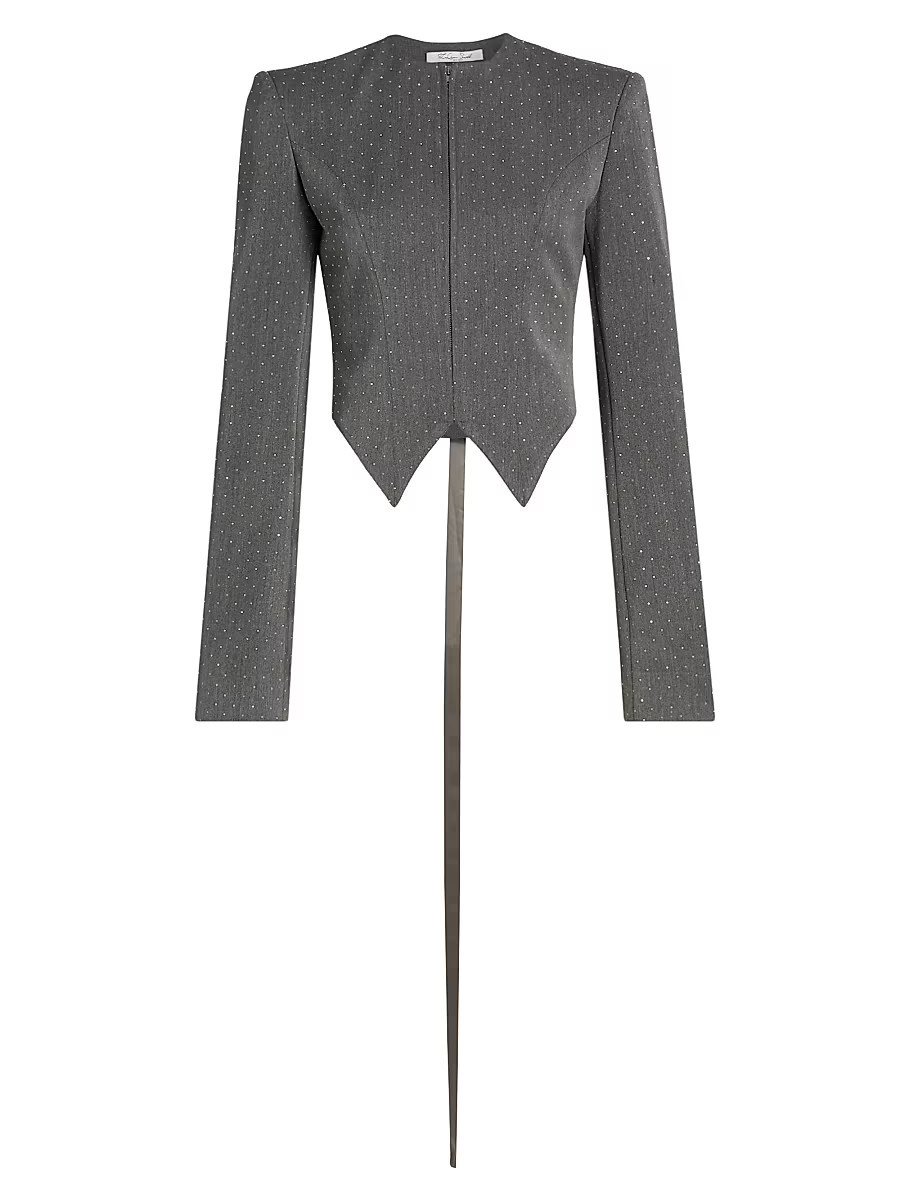Women's Embellished Tailored Jacket - Grey - Size XS | Saks Fifth Avenue