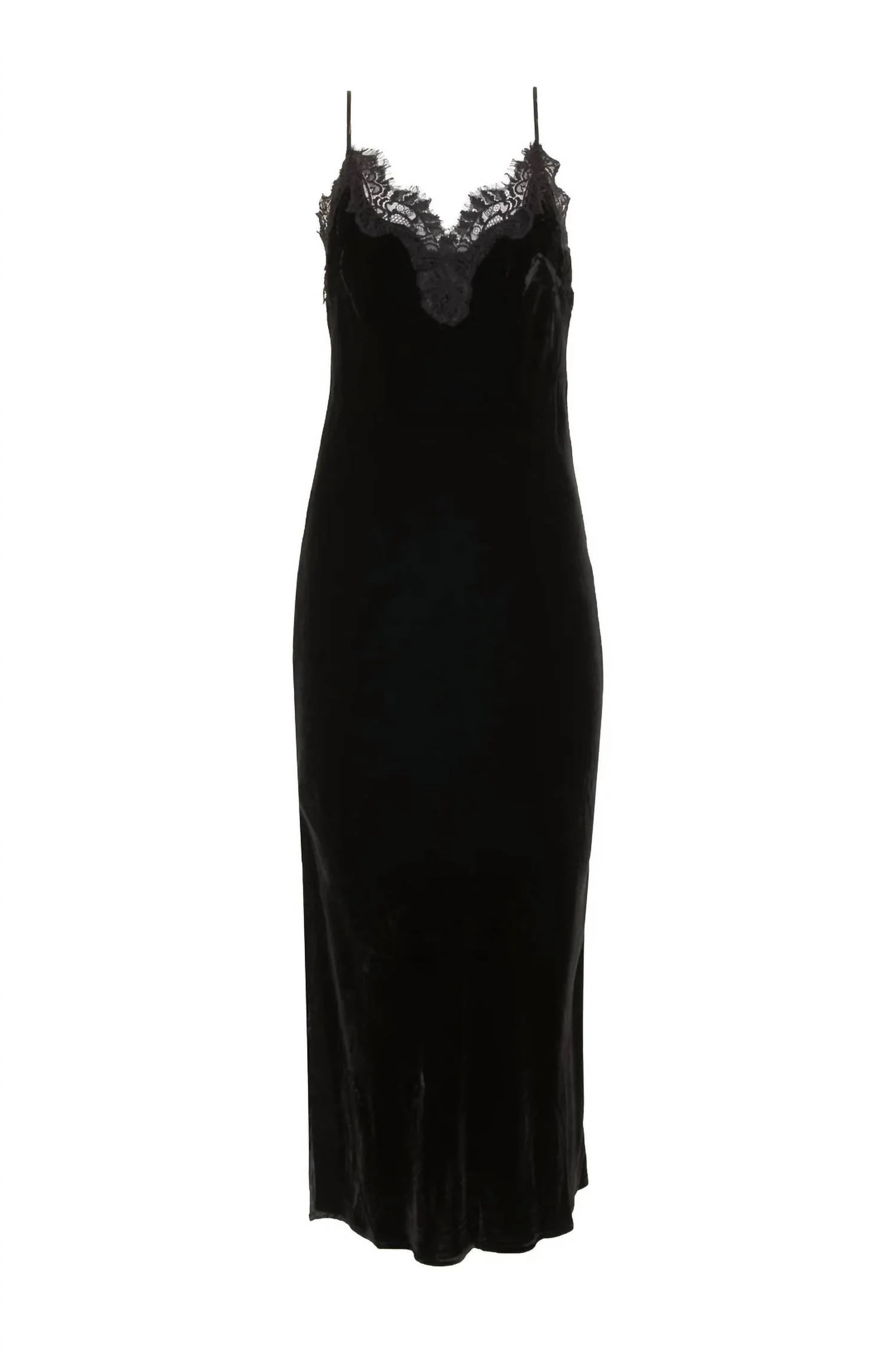 Velvet Long Dress In Black | Shop Simon