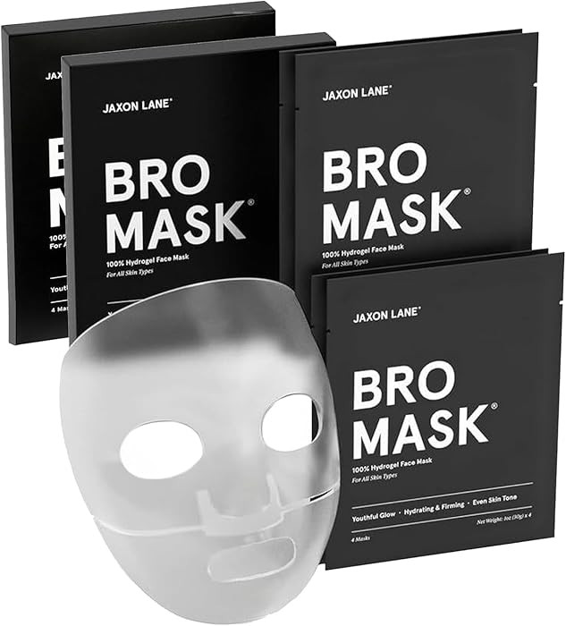 JAXON LANE BRO MASK Premium Korean Face Mask for Men (4 Pack) - Anti Aging Sheet Masks w/Hydrogel... | Amazon (US)