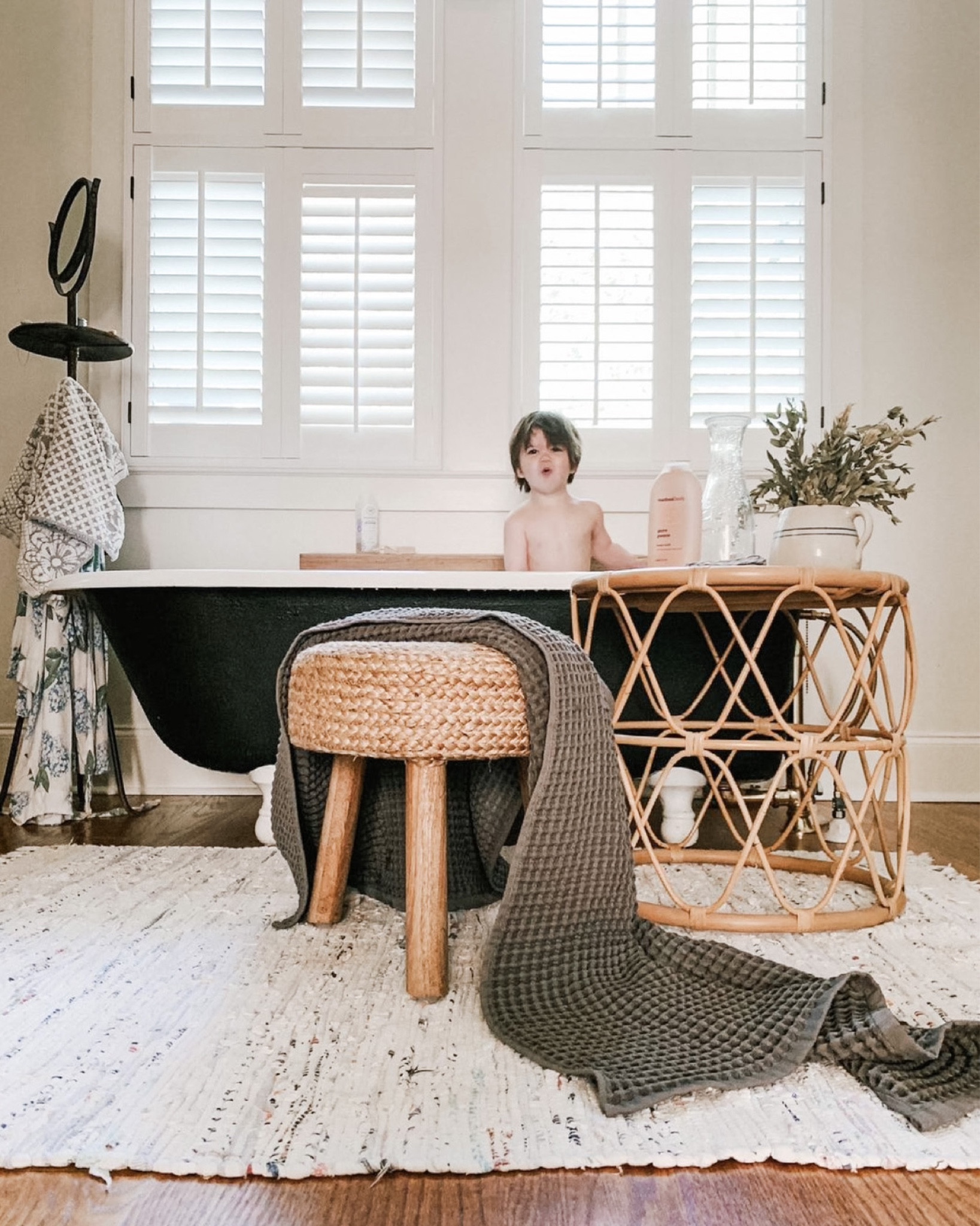 Nothing cures the stir crazy like a mid-day bath and stools that float around the house.

#LTKhome