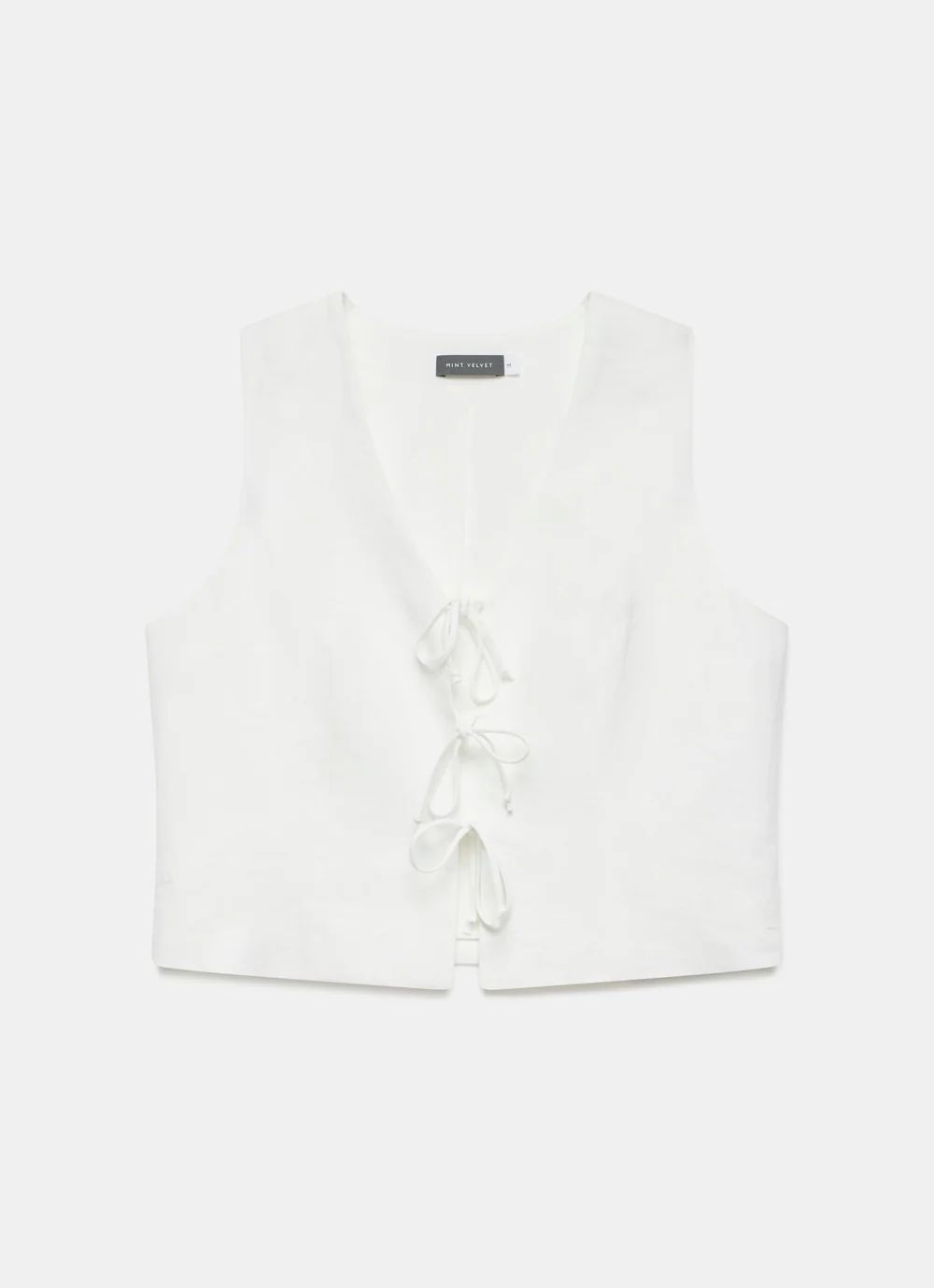 White Linen Waistcoat Top | Mint Velvet