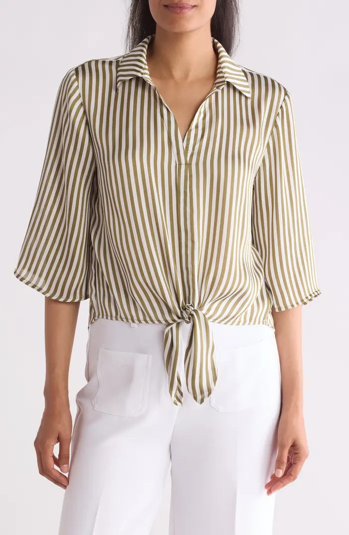 Pleione Print Tie Front Shirt | Nordstromrack | Nordstrom Rack