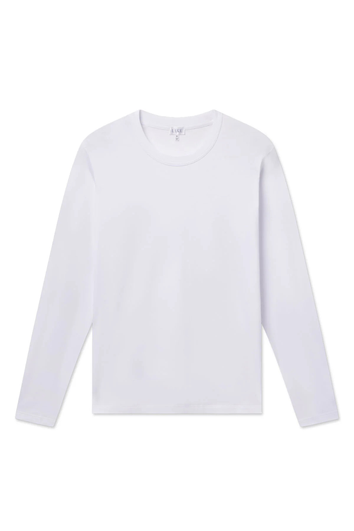 Men's Pima Crewneck Long Sleeve Tee in Soft White | Lake Pajamas
