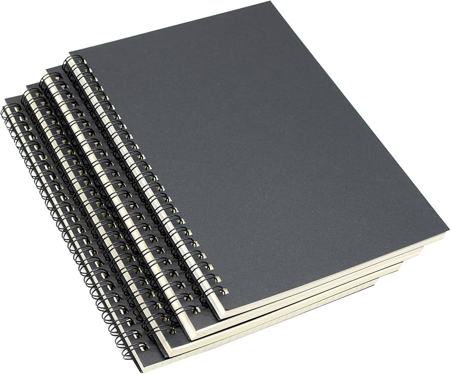 Amazon.com : Yansanido Spiral Notebook, 4 Pcs A5 Black Craft Softcover 8mm Ruled 60 Sheets -120 P... | Amazon (US)
