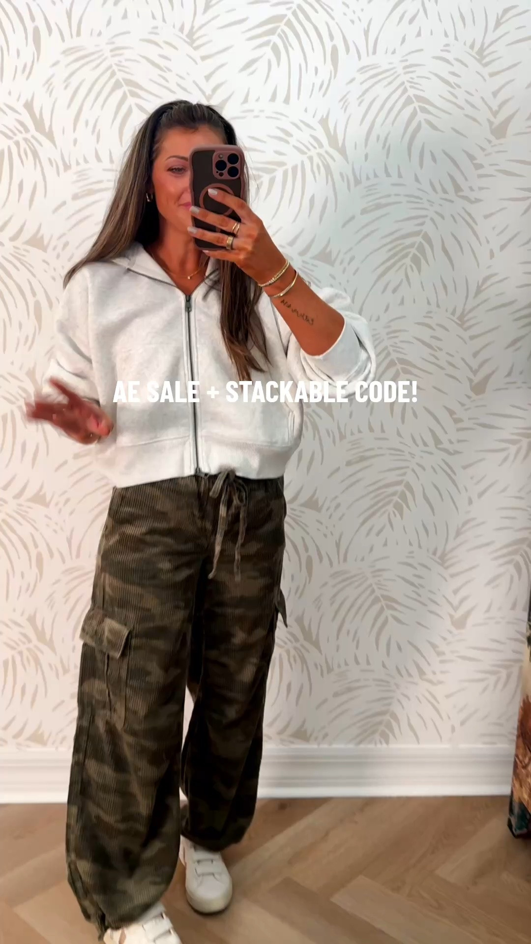 Huge @American Eagle Outfitters sale! Code AEFALL30 stacks for an extra 30% off through Sunday night only— run! All my favorite denim styles are linked, along with new tops + cozy fleece pieces I’m lovingggg for fall. #cozyseason 🤎🍂 I’m 5’4 for ref., wearing a size 0 SHORT in the first pair (dreamy drape) and a size 0 reg in the stovepipe with the cuff (2nd pair), and a 2 reg in the last stovepipe pair (lighter wash). I did XS in all tops. And XXS in the parachute joggers. LMK if you have any qs— always here & happy to help!! xx 
#AEJeans #AEPartner #falloutfits #falltransition #cozyoutfits #matchingsets #traveloutfit #sahm