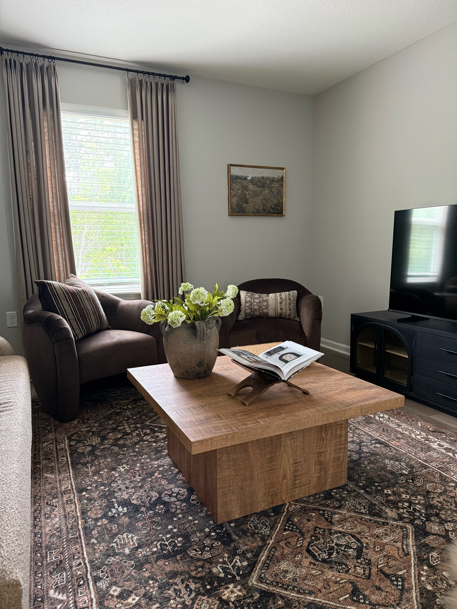 #ad My favorite chocolate brown accent chairs are back & on sale! So many other fun colors on @Wayfair 😍😍 

#wayfair #wayfairpartner 

Accent chairs, coffee table, loft, living room,  moody living room

#LTKHome #LTKSaleAlert
