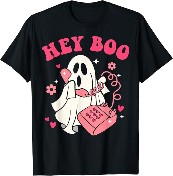 Groovy Hey Boo Cute Ghost Funny Halloween Mens Womens Kids T-Shirt | Amazon (US)