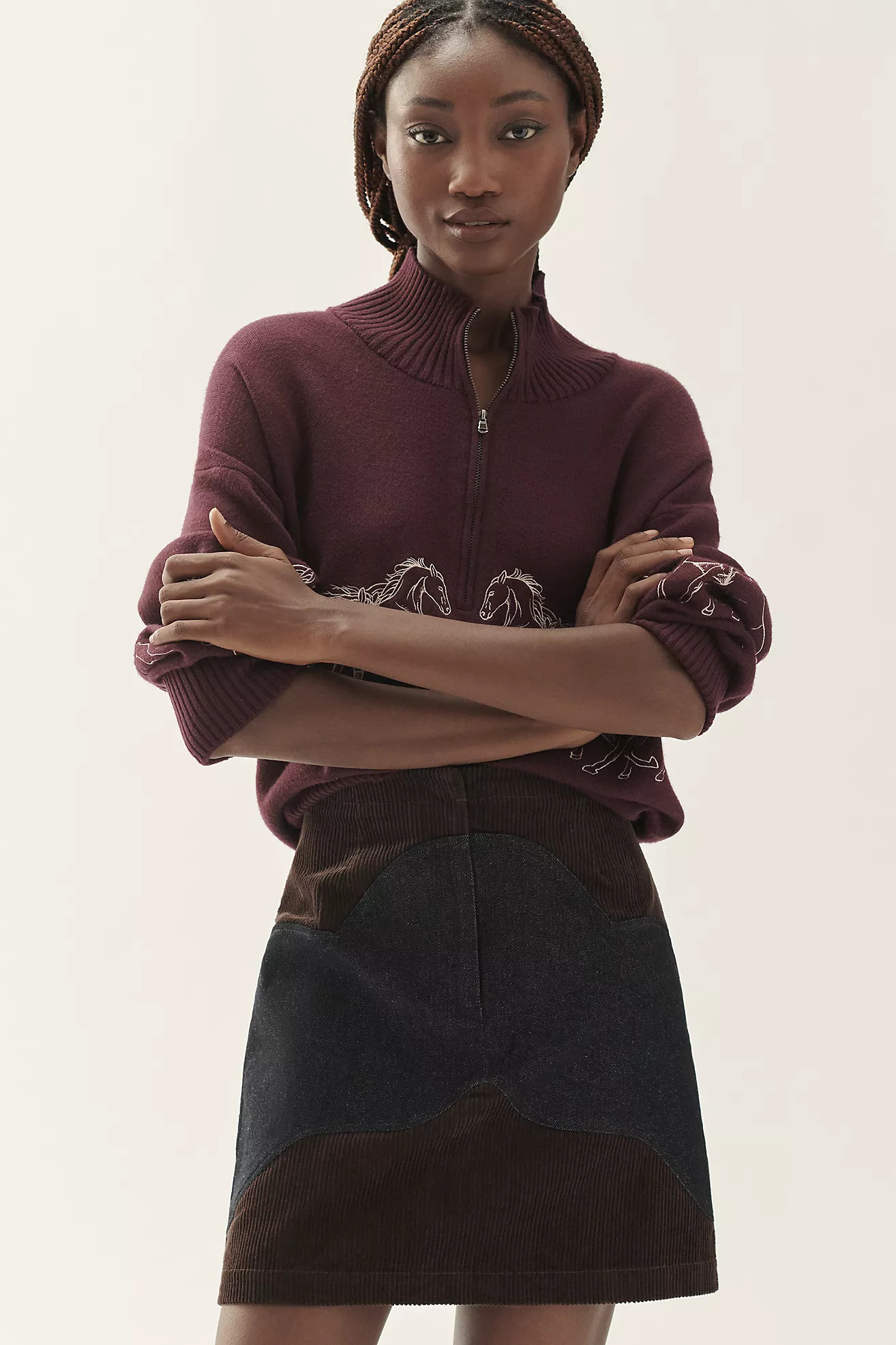 Plenty by Tracy Reese Two-Tone Corduroy Mini Skirt | Anthropologie (US)