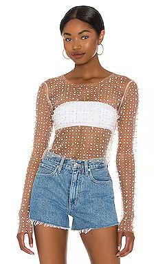 Look and Glisten Pearl Mesh Top
                    
                    Beach Bunny | Revolve Clothing (Global)