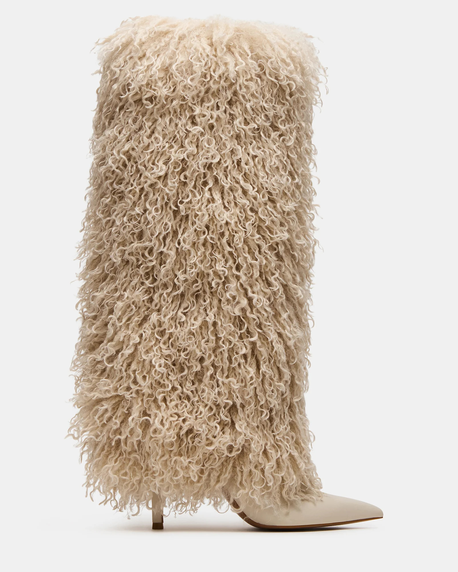 Steve Madden Women's Icon Cuffed Boots - Off White - Size 6 - Faux Fur | Steve Madden (US)