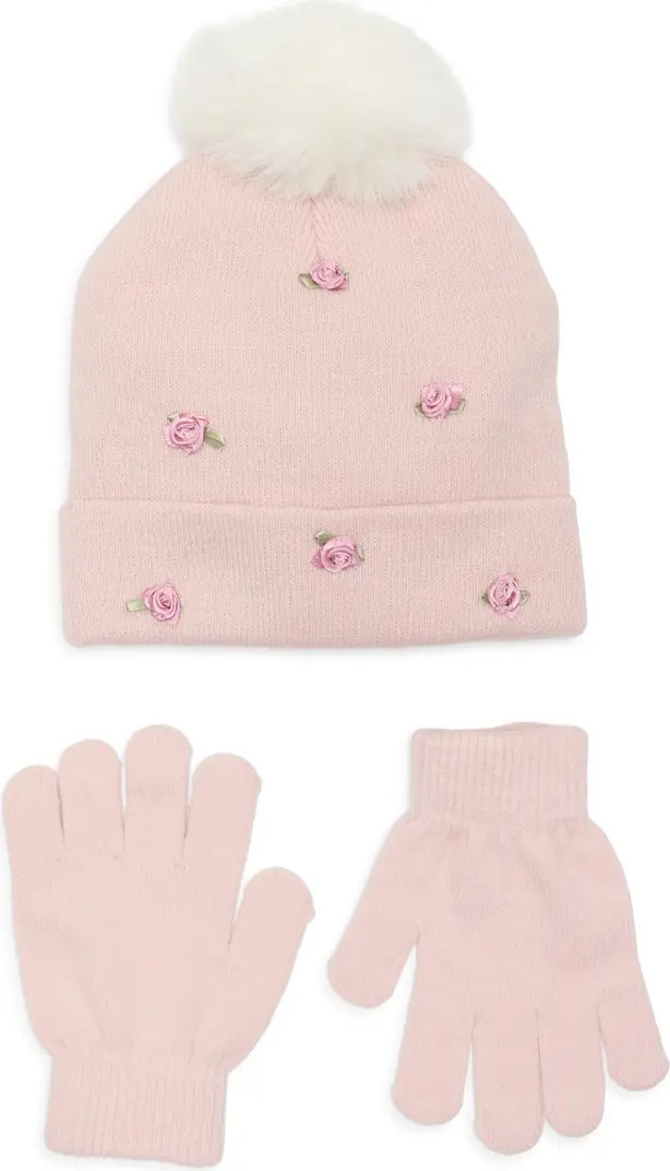Kids' Rosette Beanie & Gloves Set | Nordstrom