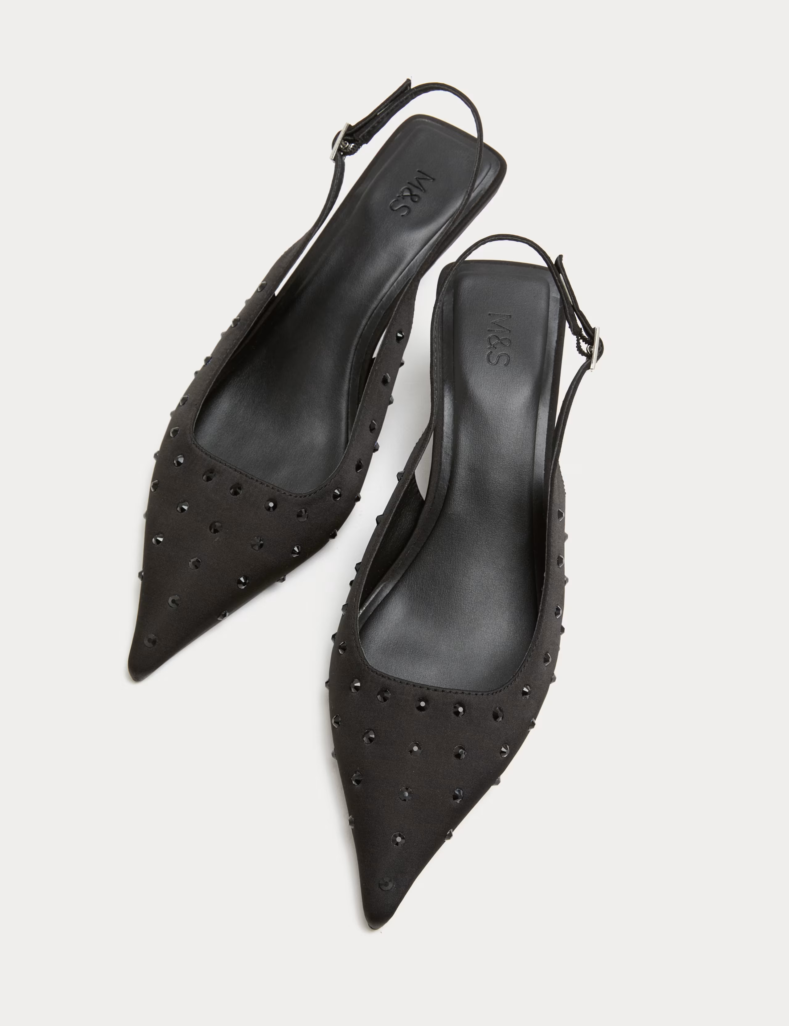 Studded Sparkle Kitten Heel Slingback Shoes | Marks & Spencer (UK)