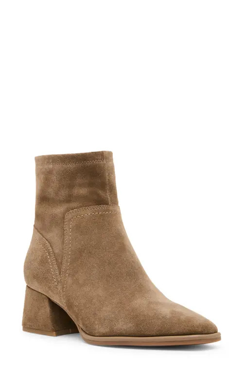 Blondo Marina Waterproof Stretch Suede Block Heel Bootie in Taupe Suede at Nordstrom, Size 9.5 | Nordstrom