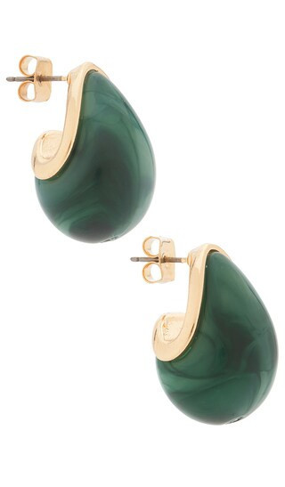 Lovers and Friends Devon Earrings in Green,Metallic Gold. | Revolve Clothing (Global)