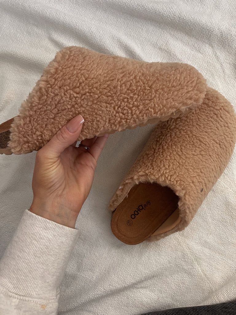 Neutral Sherpa Clog | She Is Boutique