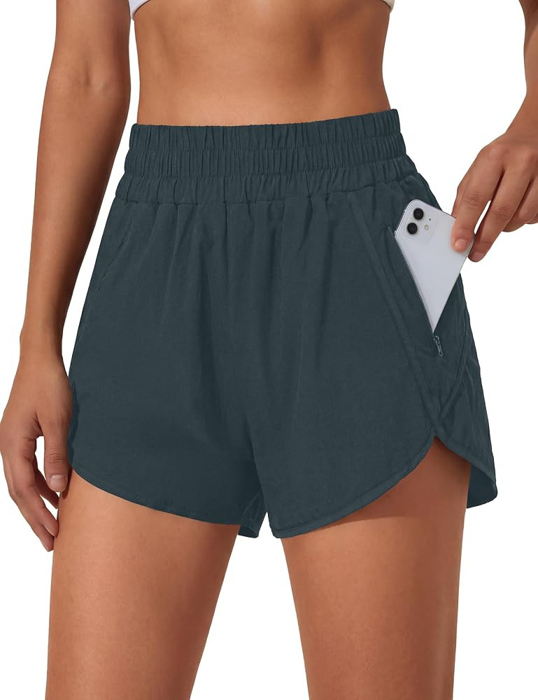 BMJL Women's Running Shorts Elastic High Waisted with Pockets, 2.5" Sporty Workout Quick Dry Athl... | Amazon (US)