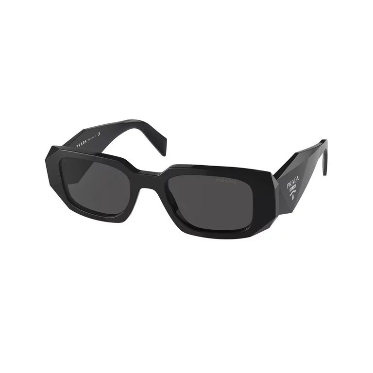 Prada PR 17WS Plastic Womens Rectangle Sunglasses Black 49mm Adult - Walmart.com | Walmart (US)