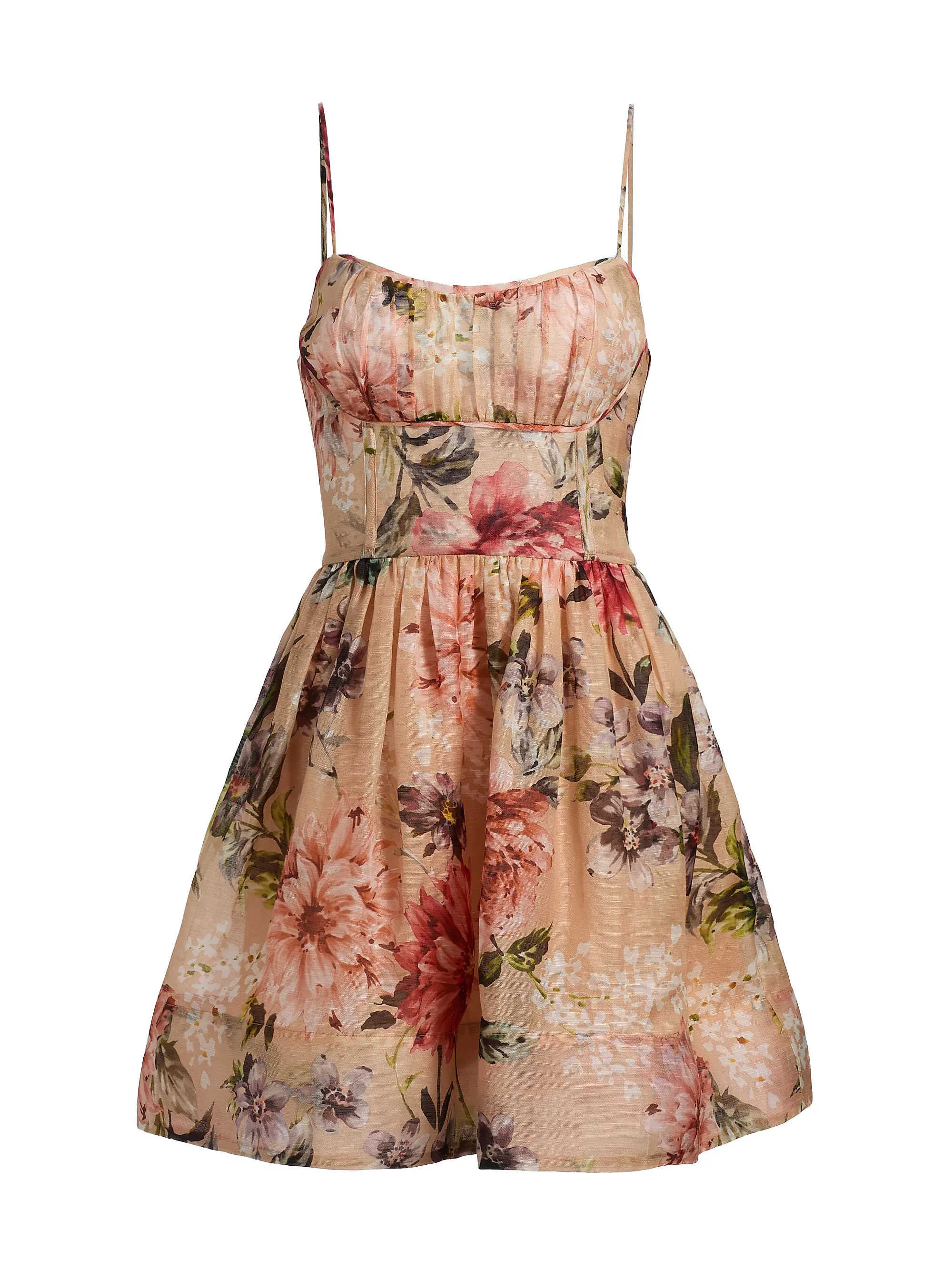 Cara Cara Alba Floral Linen-Silk Organza Minidress | Saks Fifth Avenue | Saks Fifth Avenue