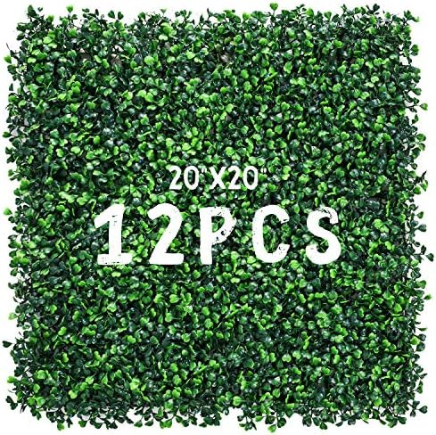 Decwin 12 Pieces 20” X 20” Artificial Hedge Boxwood Panels with 400 Stitches Boxwood Hedge Gr... | Amazon (US)