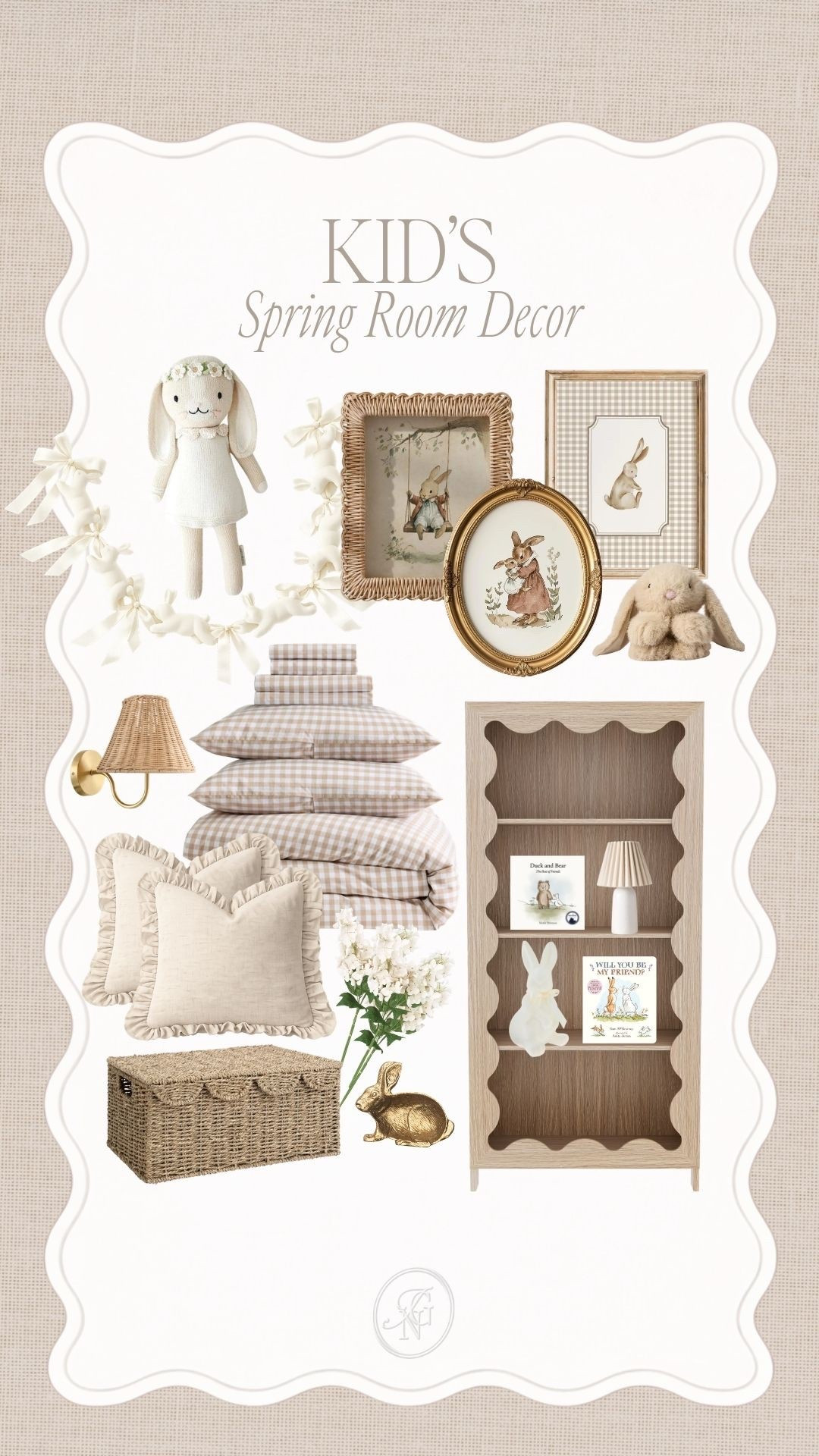 Kids spring + Easter room decor 🐇🤍

#girlsroom #toddlerroom #easterdecor #springdecor #ginghambedding #twinbedding #kidsbedding #girlsbedding #nursery #kidsbookshelf #rufflepillow #bunnyprints #bunny #toddlerroomdecor #nurserydecor 

#LTKSeasonal #LTKHome #LTKKids