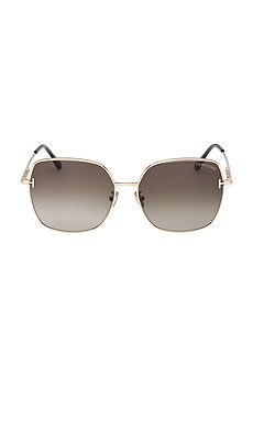 TOM FORD Square Sunglasses in Shiny Rose Gold, Transparent Grey, & Gradient Brown from Revolve.co... | Revolve Clothing (Global)
