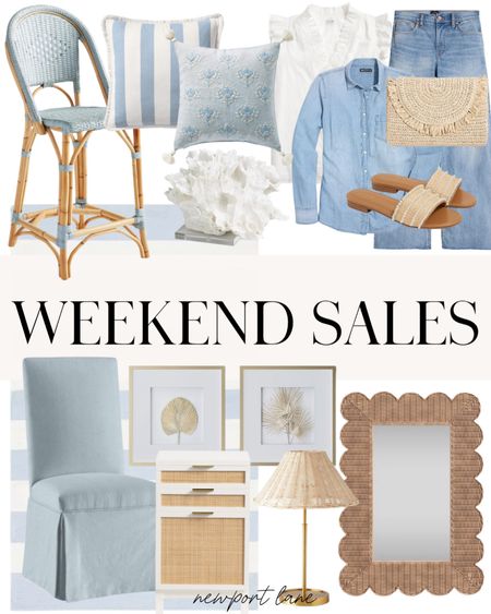 Shop the best weekend sales! 

Coastal home decor, Striped rug, Blue and white rug, Parsons dining chair, blue dining chair, scalloped mirror, rattan lamp, cane and rattan, spring fashion, denim, counter stool, pillow cover, blue pillow cover, Serena and Lily



#LTKfindsunder100 #LTKsalealert #LTKhome
