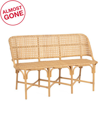 54.75x34.5 Flore Woven Rattan Bistro Bench | TJ Maxx