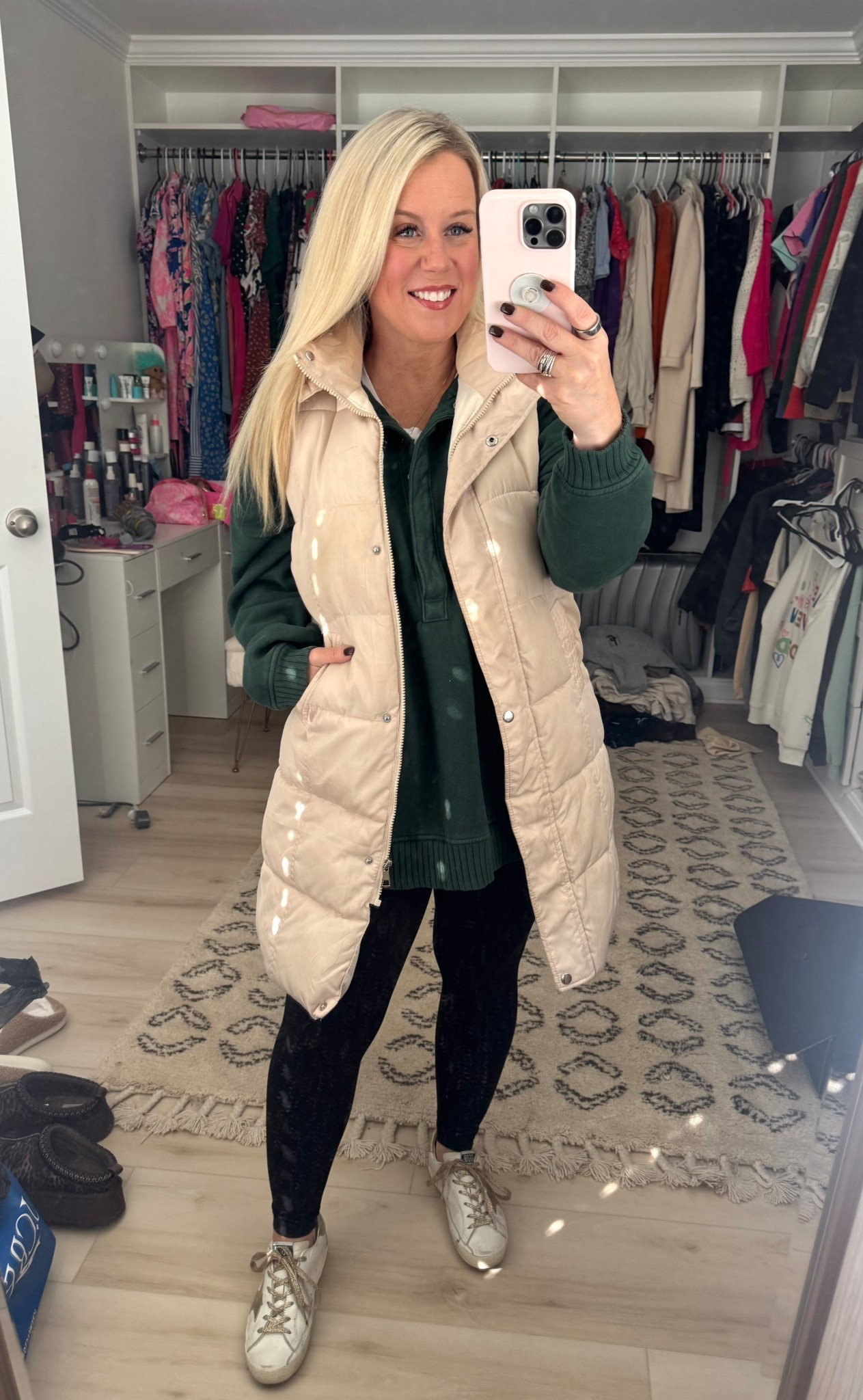 Casual fall/winter outfit 

This puffer vest is from Amazon. I’ve had this vest for three years now and it has held up great ! Absolutely love it. I have it in black too.

Oversized pull over from aerie. So cozy. Love this green for the holiday season. 

This vest and sweatshirt would make a great gift this holiday season! 

Casual outfit of the day 

#LTKGiftGuide #LTKSeasonal #LTKHoliday