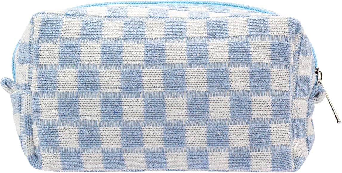 PAZIMIIK Checkered Makeup Bag for Purse Portable Zipper Make Up Pouch Small Cosmetic Case for Tra... | Amazon (US)