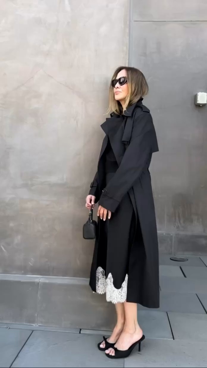 Date night 🖤
@Aritzia new arrivals 
Aritzia trench coat wearing a size medium Runs
Aritzia skirt wearing a size small 
#LTKgrwm #LTKWorkwear #LTKootd

#LTKootd #LTKgrwm