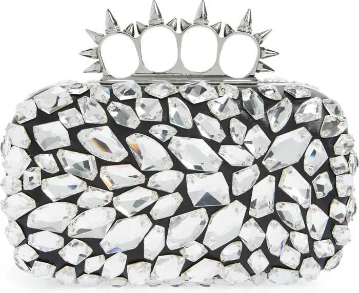 Alexander McQueen Spike Knuckle Clutch Crystal Embellished Box Clutch | Nordstrom | Nordstrom