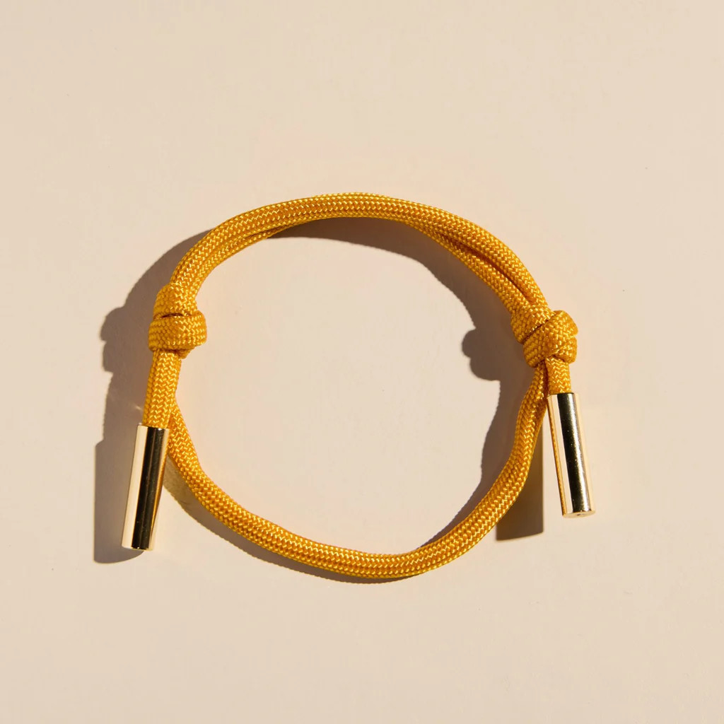 Yellow Cord Bracelet | Nickel and Suede
