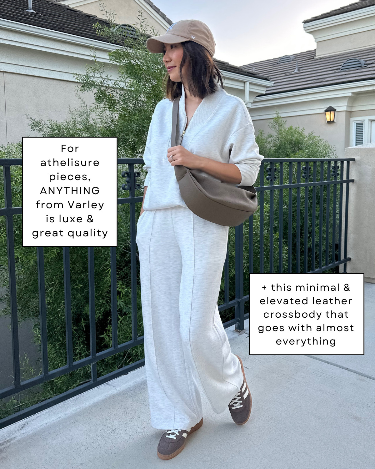 luxe athleisure set + minimal crossbody  

 #LTKootd