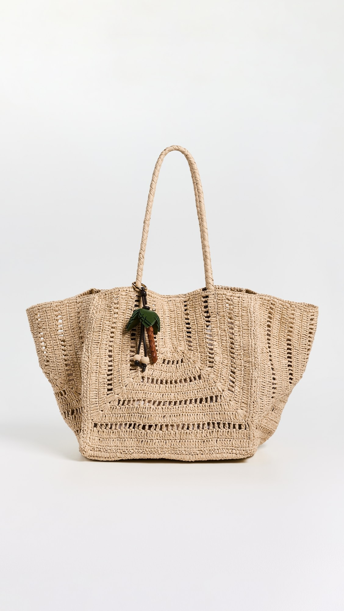 Madewell x Shopbop Large Eyelet Raffia Tote w/ Bag Charm | Shopbop