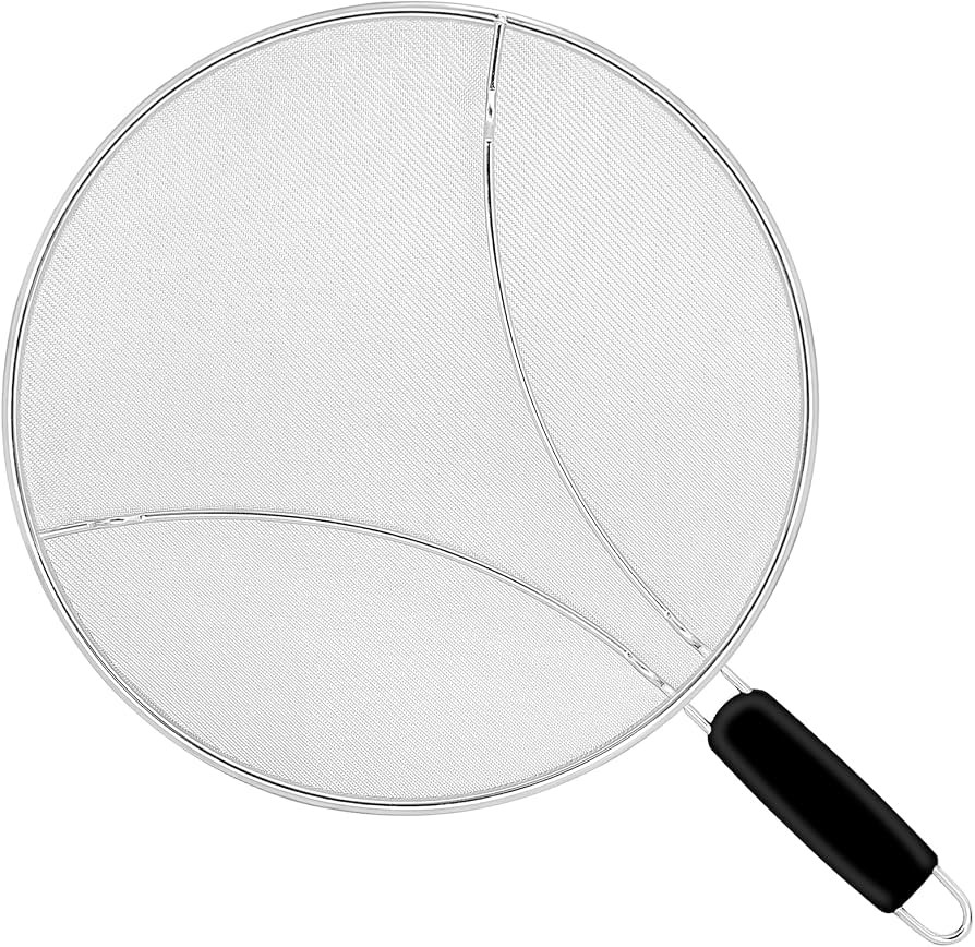 11 Inch Grease Splatter Screen for Frying Pan, Stainless Steel Fine Mesh Oil Splash Guard to Prev... | Amazon (US)