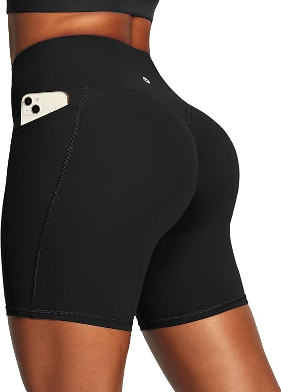 Ewedoos Butt Lifting Biker Shorts Women Tummy Control with Pockets Workout Gym Shorts High Waiste... | Amazon (US)
