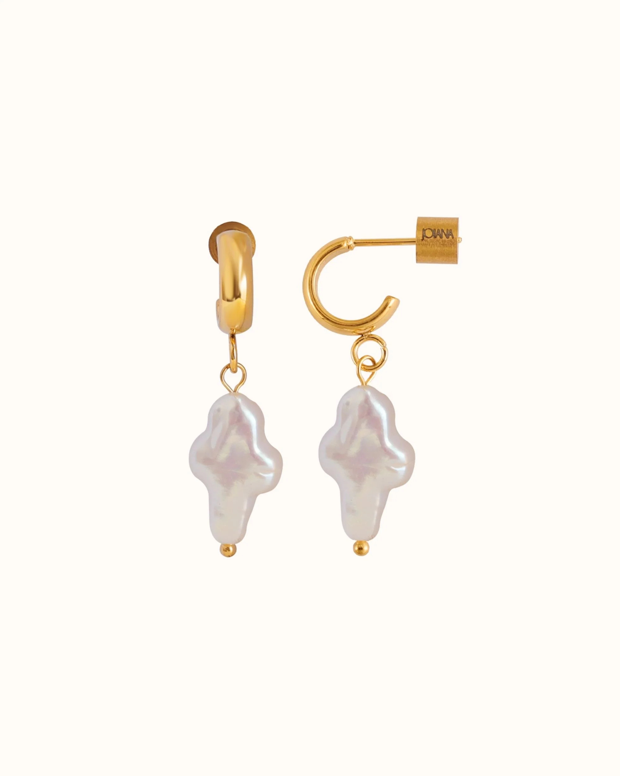 Pearl Cross Earrings - Minis | Joiana Jewelry