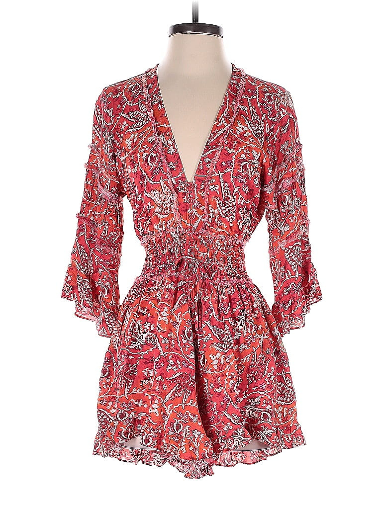 IRO 100% Viscose Paisley Red Red Floral Print Romper Size 34 (FR) - 80% off | ThredUp