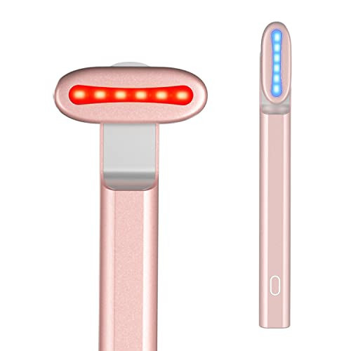 Laduora 5-in-1 Dual Color Face Skincare Wand Simple Kit, for Facial and Eye Equipment Massager (Rose Pink) | Amazon (US)