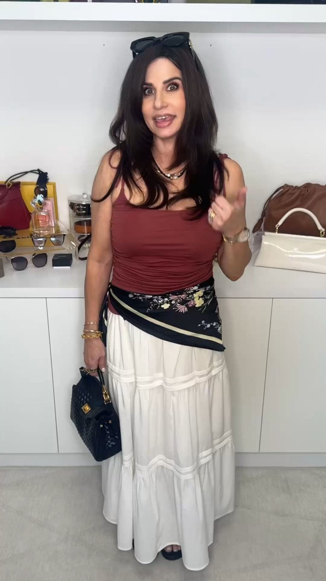 scarf detailing for an added pop. Skirt is old so I linked different white maxi skirt.
Tank is a dm. Sandals TTS
#LTKootd #LTKOver40
#LTKSaleAlert

#LTKSeasonal #LTKSaleAlert #LTKPetite