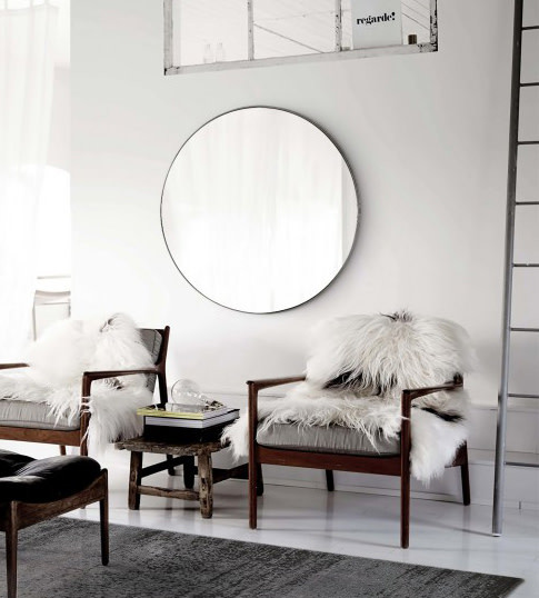 Ren Wil MT1706 Glen 48" Diameter Oversized Raw Iron Framed Wall Mirror Iron Home Decor Mirrors Accen | Build.com, Inc.
