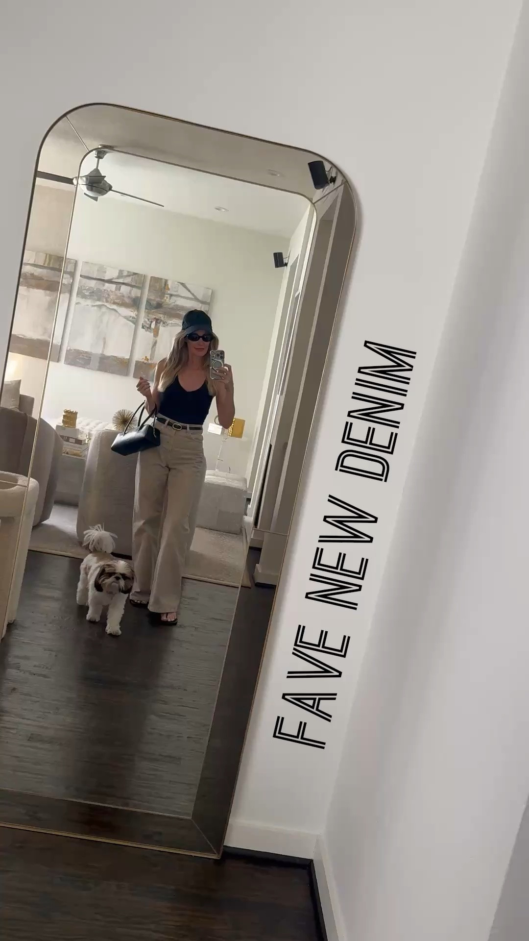 Neutral wide-leg jeans are such a chic alternative to classic blue denim — this high-waisted pair is incredibly flattering, and the soft tan shade feels fresh, modern, and so easy to style. I love them with this sleek black halter tank for a summer date night or evening out. Tank XS, jeans 24. #LTKOver40 #LTKootd #LTKgrwm 

 #LTKootd #LTKSeasonal #LTKOver40