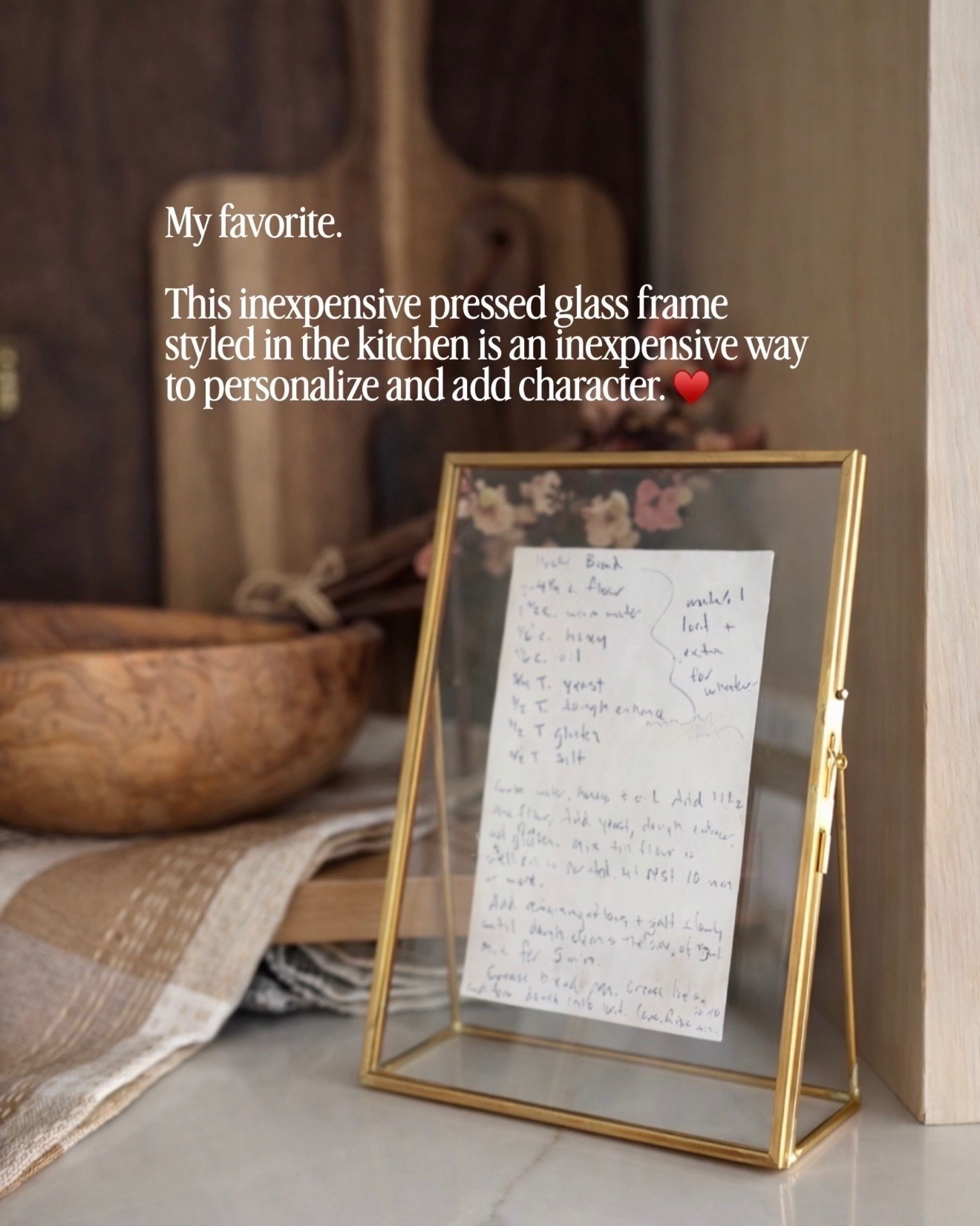 My favorite. This inexpensive pressed glass frame styled in the kitchen is an inexpensive way to personalize and add character. ❤️

#HomeDecor #InteriorStyling #NeutralInteriors #ModernTraditional #TimelessDesign #HomeInspo #LayeredHome #LivingRoomInspo #InteriorDesignIdeas #DesignInspiration #CozySpaces #InteriorDetails #homestylinginspo #homerefresh #InteriorDetails #homestylinginspo

#LTKHome #LTKdayinmylife #LTKmomlife