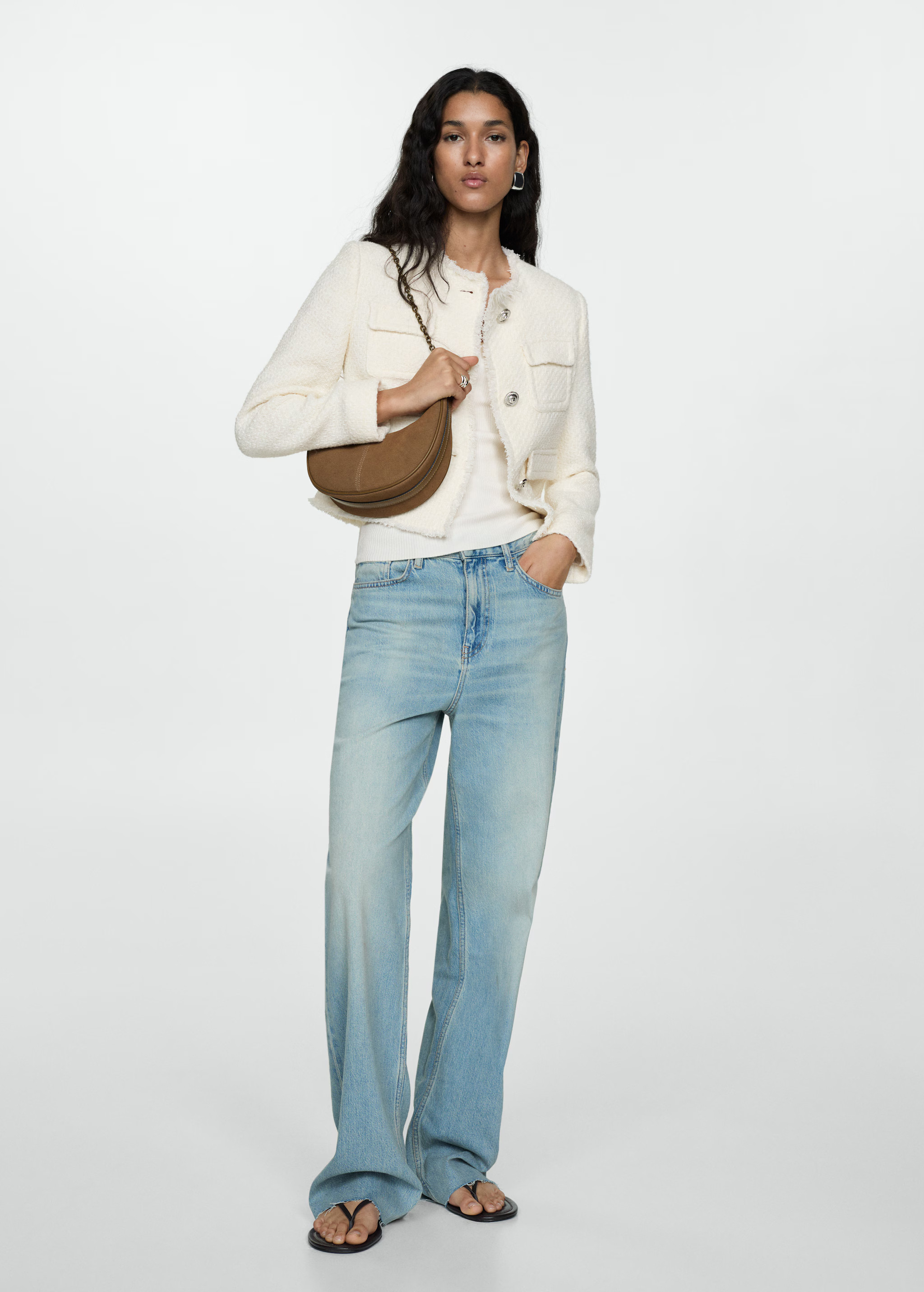 Pocket tweed jacket - Woman | MANGO USA | MANGO (US)