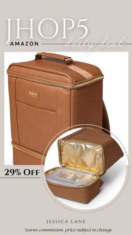 Amazon daily deal, save 29% on this stylish faux leather insulated backpack cooler. Backpack cooler, igloo backpack cooler, insulated backpack, travel must have, summer must have, summer bag

#LTKsalealert #LTKitbag #LTKtravel