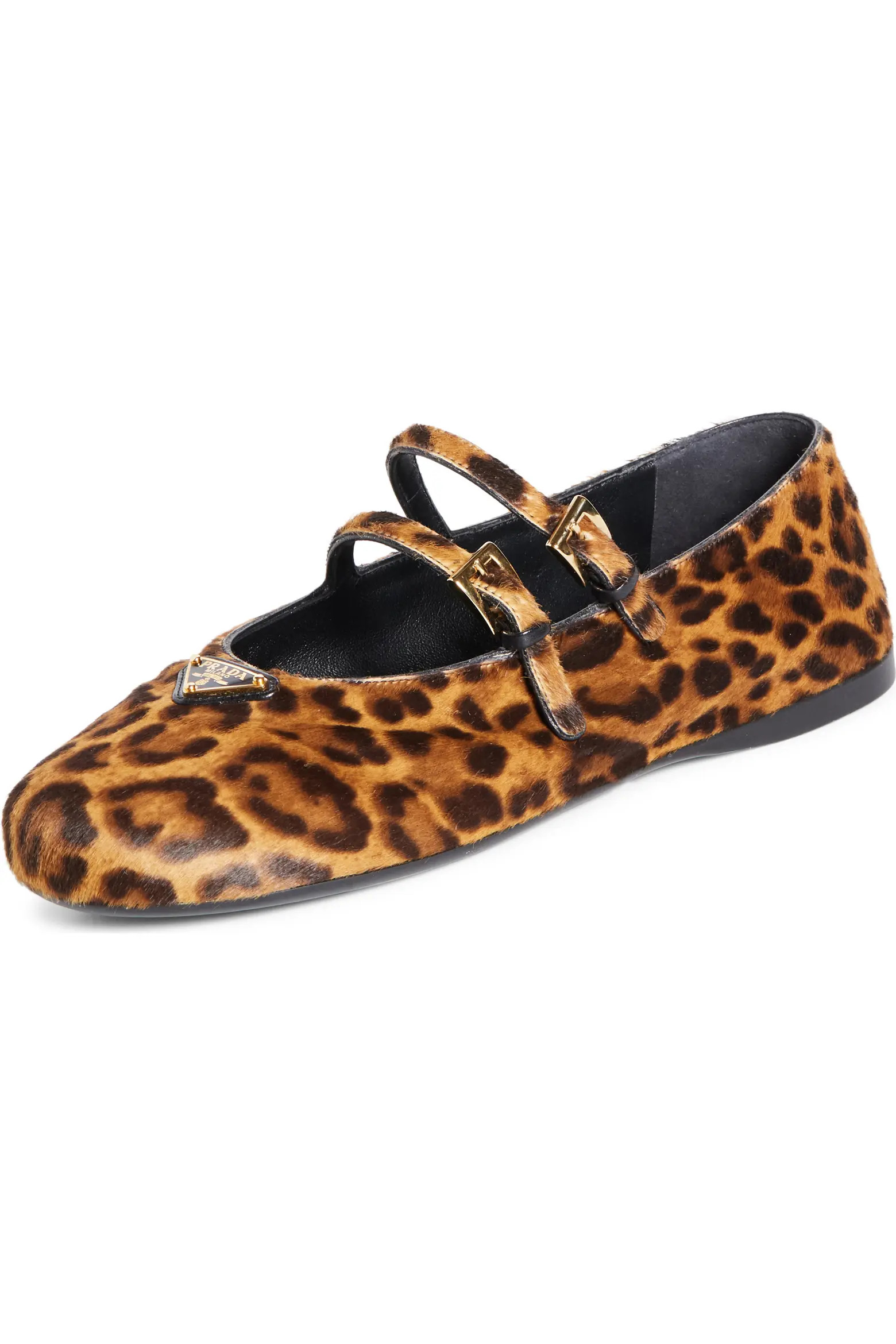 Prada Double Strap Genuine Calf Hair Mary Jane Flat (Women) | Nordstrom | Nordstrom