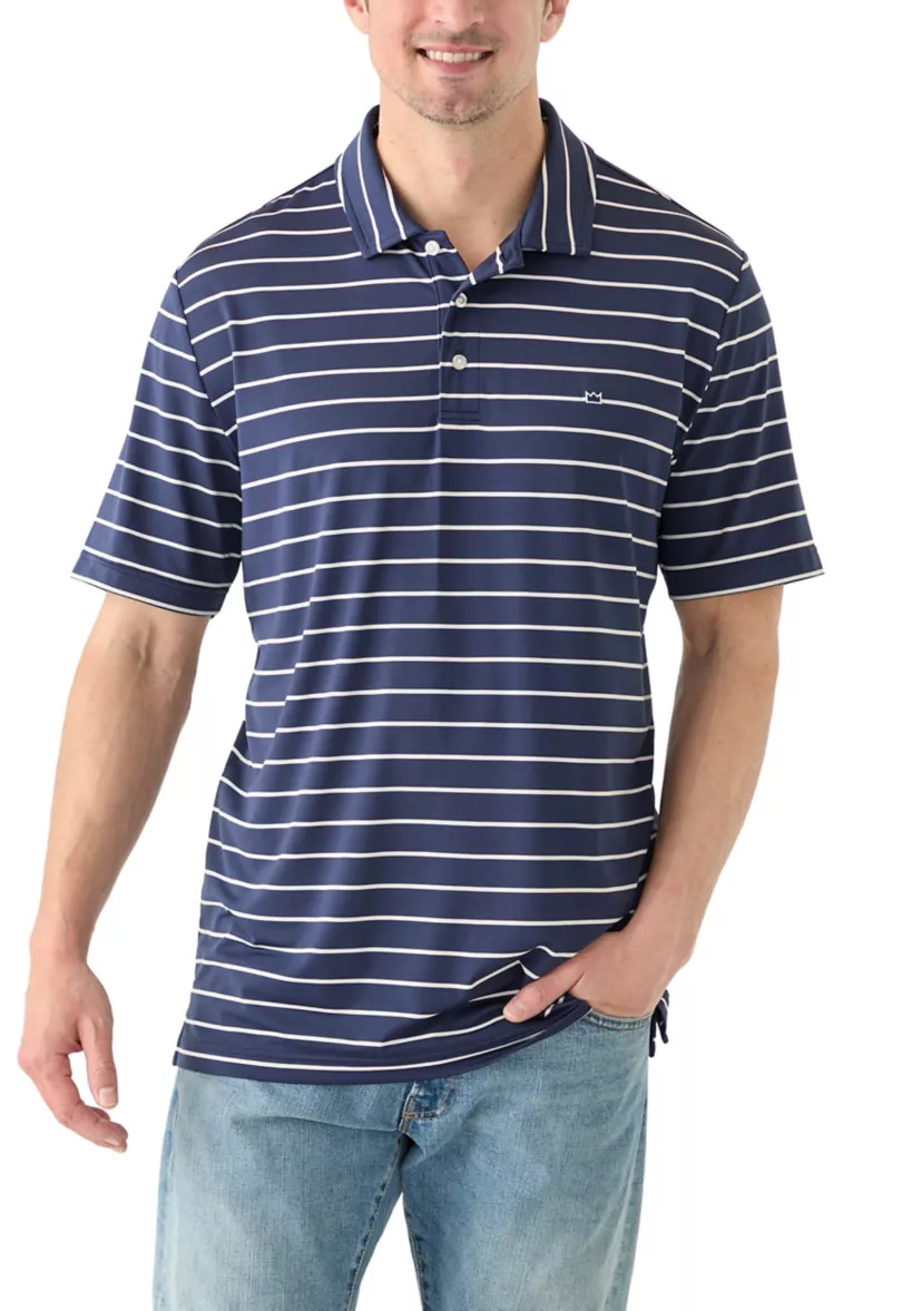 Stripe Short Sleeve Performance Polo Shirt | Belk